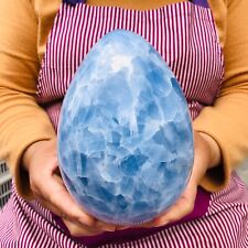 6.44LB Large Natural Blue Celestite egg quartz crystal polished egg healing picture