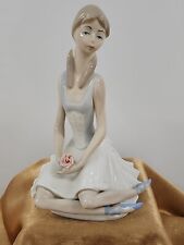 CasAdes SA Sitting Ballerina Porcelain Figurine Statue Made in Spain Vintage 7in picture