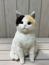 Needle Felted  Cat, calico cat, OOAK, Cat figurine Gift Mini Handmade picture