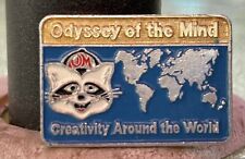 Odyssey of the Mind Pinback Creativity Around The World Racoon Pin picture