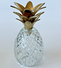 Vintage Lead Crystal Pineapple Candle Holders with Brass Crown 6