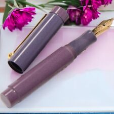 Eboya Tan-Pen Ebonite 14K Fountain Pen Haze Purple F Nib NEW picture