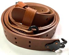 WWII US M1 GARAND RIFLE M1907 LEATHER CARRY SLING-MAKER MARKED picture
