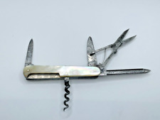 RARE Vtg. Antique Wester & Butz Solingen Mother of Pearl Handle Knife 5 Blade picture