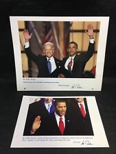 President Barrack Obama 2009 Swear In Photos Joe Biden DNC Photos Set of 2 picture