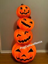 2024 Cracker Barrel Exclusive 3ft Stacked Pumpkins Halloween Blow Mold New picture