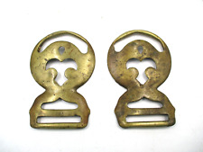 Vintage Brass Horse Harness Medallions.Matching pair. picture