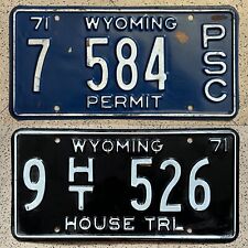 1971 WYOMING license plates – GOSHEN/BIG HORN CO – ORIGINAL antique vintage tags picture