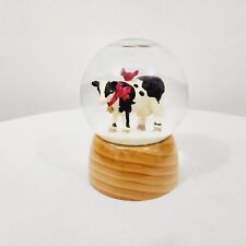 Vintage Woodgrain Cow Desktop Snow Globe Spirit Animal Country Kitchen Farmhouse picture