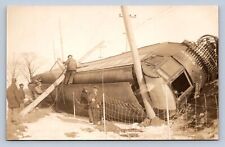 DS3/ Detroit Michigan RPPC Postcard c1910 Local Trolley Wreck Disaster 105 picture