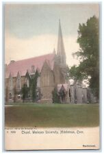 1905 Chapel Wesleyan University Building Tower Ground Middletown CT Postcard picture
