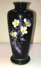Vintage Vase Signed YUKIO TAMURA Cherry Tree Blossoms on Cloisonné picture