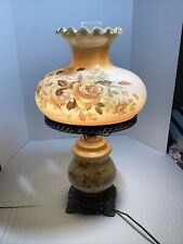 Vintage Gone With The Wind Hand Painted Hurricane Table Lamp with 2 Way picture