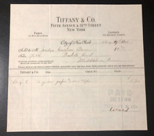 TIFFANY & Co. New York Store Receipt Vintage Letterhead / Billhead 1918 picture