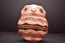 ATQ ACOMA Native American Indian Pottery Hand Painted OWL Baby Rattle Figure picture