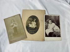 3 Antique Cabinet Card - Young Girls/toddler  - Victorian/Edwardian picture