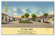 c1940's El Padre Motel & Restaurant Cottages San Diego California CA Postcard picture