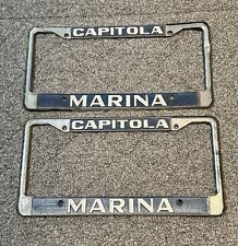 Pair of 2 Capitola Marina Car Dealership License Plate Frames CA ** FLAWS READ picture
