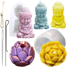 1 Piece Mini Buddha Statue 1 Piece Lotus Candle Mold 3D Meditation Buddha Statue picture