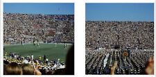 c1970s UOM~Football Field Players~Michigan Marching Band Crowd~35mm~2 SLIDES picture