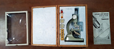 Vintage TASCO Deluxe High-Quality Microscope #981-5 w/Original Wood Case & book picture