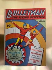 Bulletman #15 FINE- 5.5  1946 ANIMAL CRUELTY PANEL 1ST BULLETDOG NEXT2LAST ISSUE picture