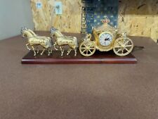 1940's Vintage United Corp Metal Model 4 Horse and Carriage Clock picture