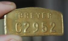 VINTAGE BREYER COMPANY #C2952 PROPERTY BRASS IDENTIFICATION TAG SIGN picture