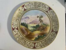 Antique Nippon Hand Painted Mountain Scene Heavy Gold Embossed Trim 11