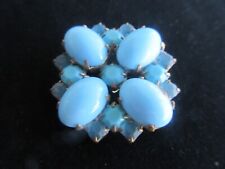 Outstanding Czech Vintage Style  Glass Rhinestone Button   Turquoise picture