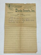 Dierks Forests Inc Vintage Paper Old Stationary Charlotte North Carolina Lumber picture