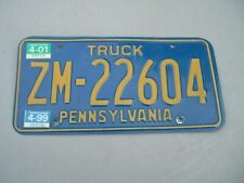 Pennsylvania 2001 Truck License Plate ZM 22604 picture