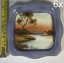 6x Vtg 1950s Noritake Deco Asian Hand Painted Trays Trinket Candy Dishes 5” picture