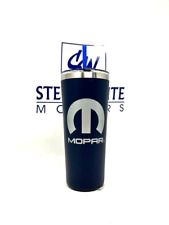 New Mopar 24oz Blue and Silver Mopar Logo Travel Cup with Lid and Straw picture