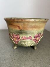 Antique  Weller Pottery 3 Footed Jardiniere Flemish Floral Design Vintage picture