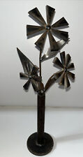 Vintage Mid Century Modern Modernist Brutalist Flower Iron Sculpture Flower Vase picture