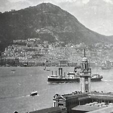 Antique 1924 Hong Kong City Coastal View Stereoview Photo Card P980 picture