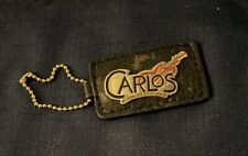 Carlos Santana KeyChain Carlos by Keyring Black Leather Silvertone Metal Gift picture