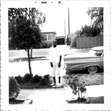 African American Teenager Boy Classic Car Black Americana 1960s Vintage Photo picture