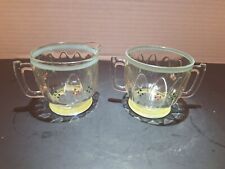 Vintage Bartlett Collins Clear, Sugar & Creamer Set, Hand Painted , 1970 picture