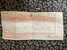 Antique Large 1917 Birth Certificate picture