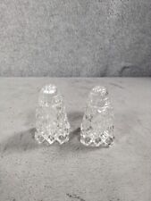 Clear Glass Textured Cube Pattern Salt and Pepper Shakers West Germany picture