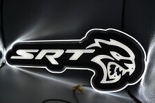 Dodge SRT Hellcat Logo Slim Led Garage Sign - Made in USA picture