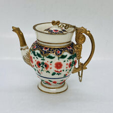 Vintage Nini Urn Shaped Teapot Trinket Box Floral Art Seahorse Handle Decor BB picture