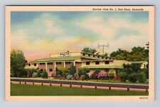 Fort Knox KY-Kentucky, Service Club No 1, Antique Vintage Souvenir Postcard picture