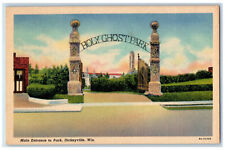 c1940's Holy Ghost Main Park Entrance Dickeyville Wisconsin WI Postcard picture