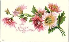 c1910 MERRY CHRISTMAS FLORAL EMBOSSED POSTCARD 41-208 picture