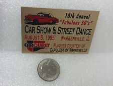 1995 18th Carquest Car Show & Street Dance Warrenville Illinois Plaque picture