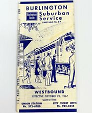 Vintage Burlington Suburban Service Timetable 1967 New Jersey New York Union Sta picture