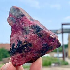 204G  Amazing nature pink Rhodonite raw crystal mineral specimens picture
